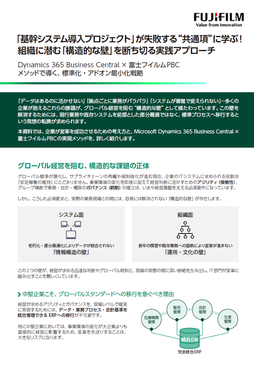 Dynamics 365 Business Central×富士フイルムPBCメソッド
